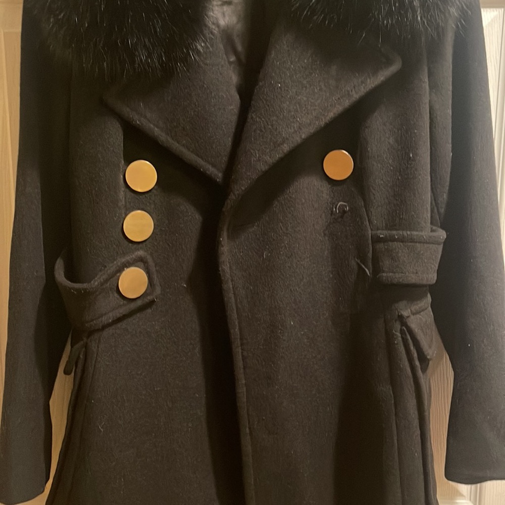 I Madison Petite 10 Wool With For Fox Three-Quarter Coat View 3